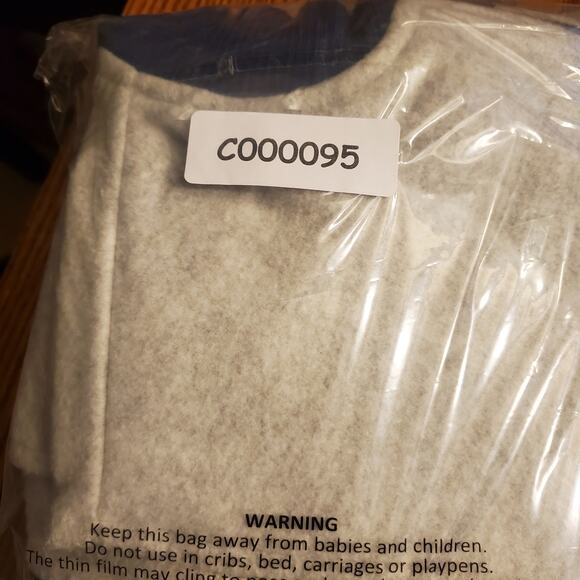 Vintage The Sports Scene Fleece Vest Zip Up Gray Blue Trim Size L - Picture 8 of 8